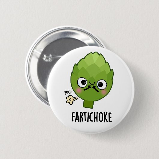 Fartichoke Funny Farting Artichoke Pun Ronde Button 5,7 Cm (Voorkant /achterkant)
