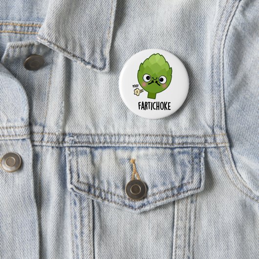 Fartichoke Funny Farting Artichoke Pun Ronde Button 5,7 Cm (In situ)