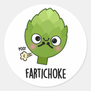 Fartichoke Funny Farting Artichoke Pun Ronde Sticker
