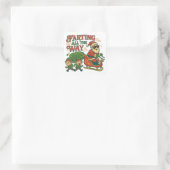 Farting All the Way Santa’s Sleigh Stinker Vierkante Sticker (Tas)