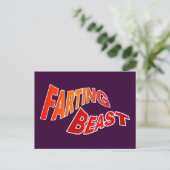 FARTING BEAST - hilarische humor Briefkaart (Staand voorkant)