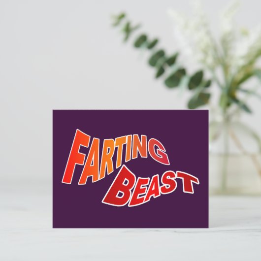 FARTING BEAST - hilarische humor Briefkaart (Staand voorkant)