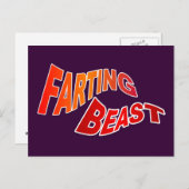 FARTING BEAST - hilarische humor Briefkaart (Voorkant / Achterkant)