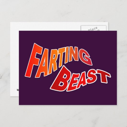 FARTING BEAST - hilarische humor Briefkaart (Voorkant / Achterkant)