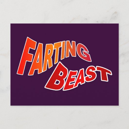 FARTING BEAST - hilarische humor Briefkaart (Voorkant)
