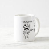 Farting Bug Humor Koffiemok (Voorkant rechts)