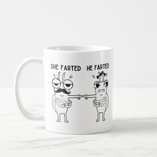 Farting Bug Humor Koffiemok (Links)