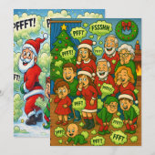 Farting Family Christmas Chaos Feestdagenkaart (Voorkant / Achterkant)