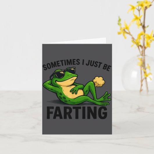Farting Frog Sometimes I Just Meme Kaart (Gele Bloem)