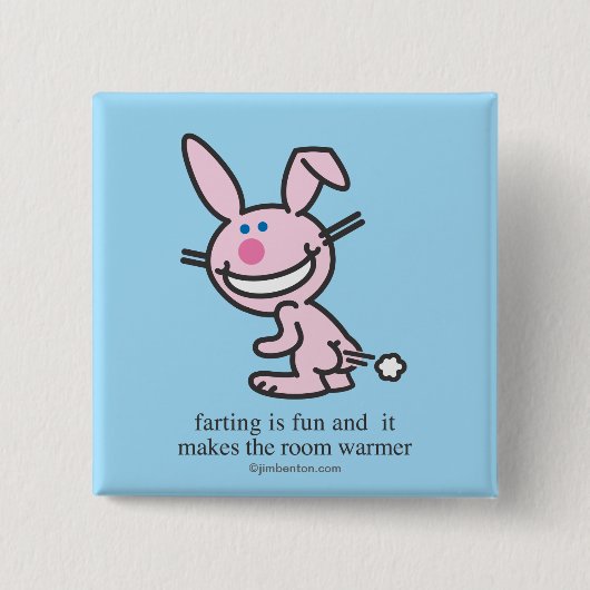 Farting is Fun Vierkante Button 5,1 Cm (Voorkant)