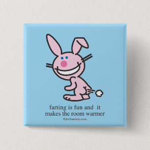 Farting is Fun Vierkante Button 5,1 Cm