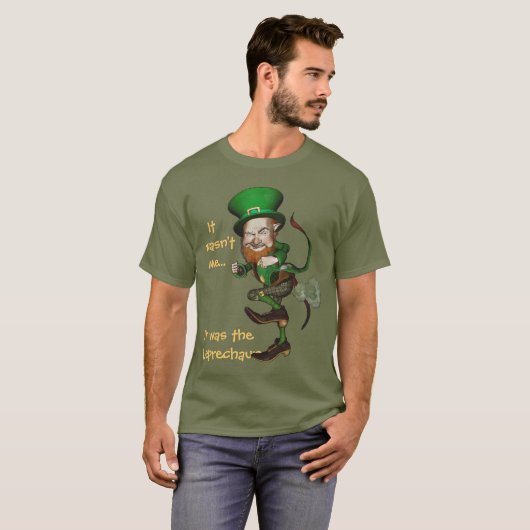 Farting Leprechaun Funny Irish T-shirt (Voorkant volledig)
