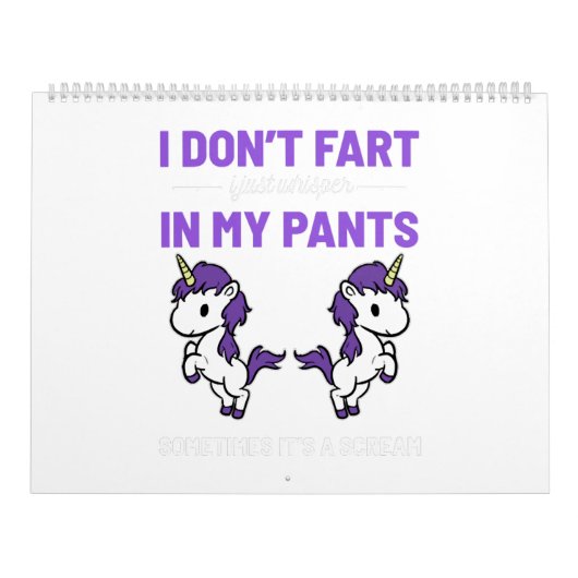 Farting Unicorn Dont Fart Pony Magical Horse Poop Kalender (Hoes)