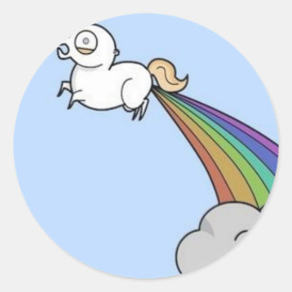 Farting Unicorn Ronde Sticker
