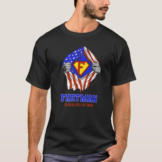 Fartman gaat naar mijn vinger, Amerikaanse vlag, F T-shirt (Voorkant)