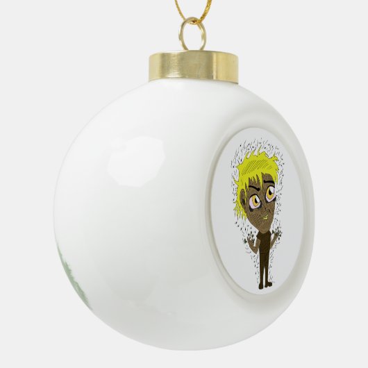 Farty Fingers Chibi Keramische Bal Ornament (Links)