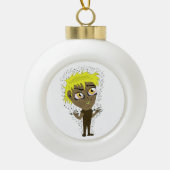 Farty Fingers Chibi Keramische Bal Ornament (Voorkant)