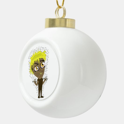 Farty Fingers Chibi Keramische Bal Ornament (Rechts)