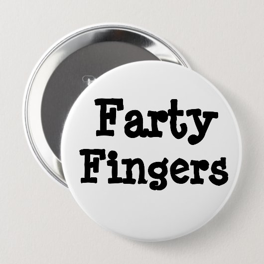 Farty Fingers Ronde Button 4,0 Cm (Voorkant /achterkant)