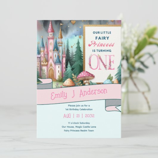 Farty Princess 1e verjaardag Fairycore Fairytale Kaart (Staand voorkant)