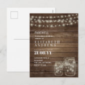 Farwell Rustic Mason Jars Lights Goodbye Budget Feestdagenkaart (Voorkant / Achterkant)
