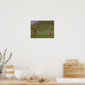 Fasanenmutter mit Kind morgens Poster (Keuken)