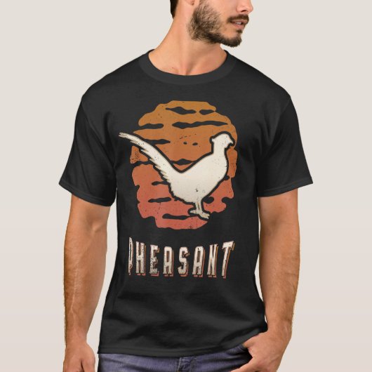Fasant  Retro Classic Animal Sunset T-shirt (Voorkant)
