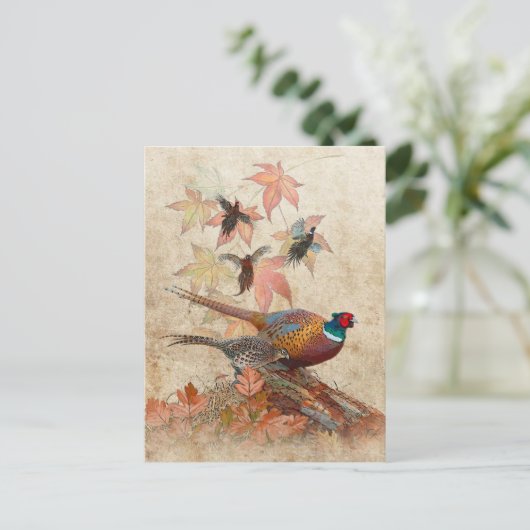 Fasant tapestry acrylprint briefkaart (Staand voorkant)