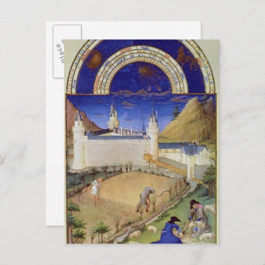 Fascimile of Juli: Harvesting and Sheep Briefkaart (Voorkant / Achterkant)