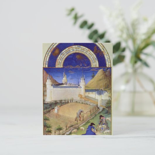 Fascimile of Juli: Harvesting and Sheep Briefkaart (Staand voorkant)