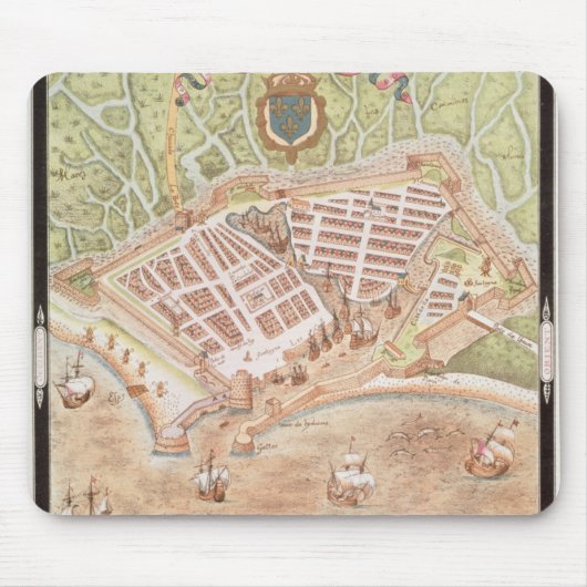 Fascimile van een plan van Le Havre Muismat (Voorkant)