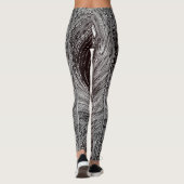 Fascinating Retro Black & White Vortex Leggings (Achterkant)