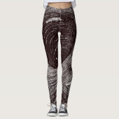 Fascinating Retro Black & White Vortex Leggings (Voorkant)