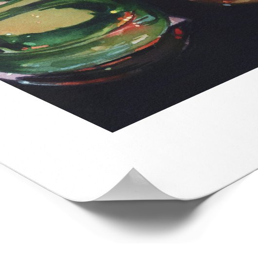 "Fascination" Waterverf van kunstglas Poster (Hoek)