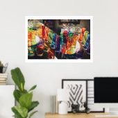 "Fascination" Waterverf van kunstglas Poster (Thuiskantoor)