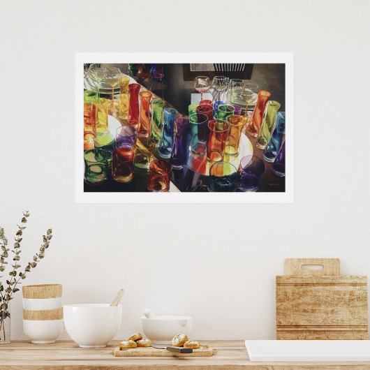 "Fascination" Waterverf van kunstglas Poster (Keuken)