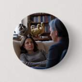Fascination With Ducks-knop Ronde Button 5,7 Cm (Voorkant)