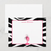 Fascinator- en Petten standaard Zebra Print Flat-n Notitiekaartje (Voorkant / Achterkant)