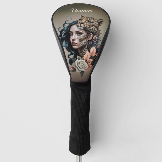 Fascinerend samenspel tussen mens en dier golfheadcover (Voorkant)
