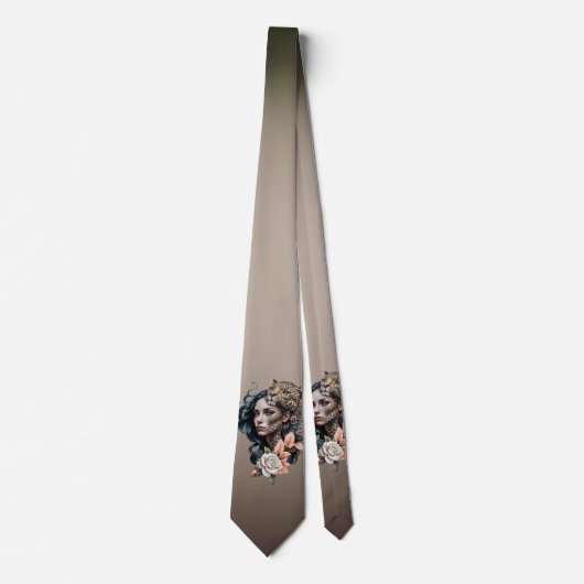 Fascinerend samenspel tussen mens en dier stropdas (Voorkant)