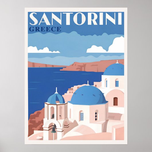 Fascinerend Santorini Griekenland Poster (Voorkant)