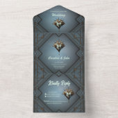 Fascinerend steampunk hart all in one uitnodiging (Binnen)