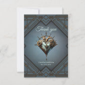 Fascinerend steampunk hart bedankkaart (Voorkant)