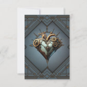 Fascinerend steampunk hart bedankkaart (Achterkant)