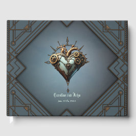 Fascinerend steampunk hart gastenboek