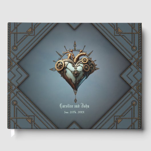 Fascinerend steampunk hart gastenboek (Voorkant)