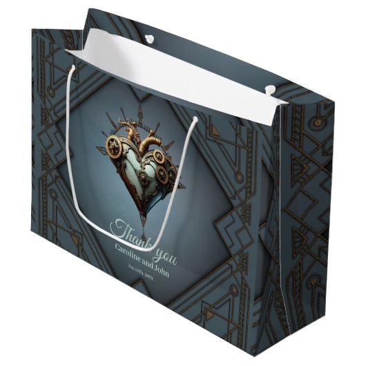 Fascinerend steampunk hart groot cadeauzakje (Voorkant Gekanteld)