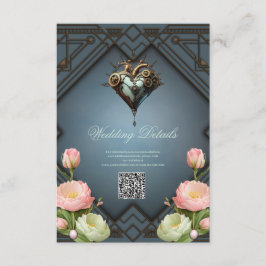 Fascinerend steampunk hart informatiekaartje