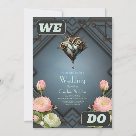 Fascinerend steampunk hart kaart (Voorkant)