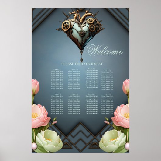 Fascinerend steampunk hart poster (Voorkant)